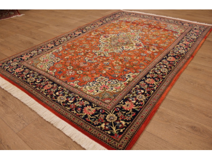 Fine Persian carpet "Ghom" Wool 200x135 cm Red