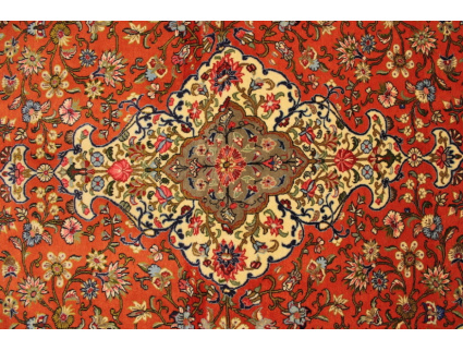 Fine Persian carpet "Ghom" Wool 200x135 cm Red