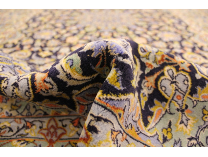 Persian carpet Kashan wool & silk 219x138 cm