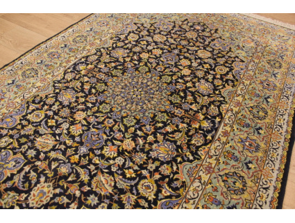 Persian carpet Kashan wool & silk 219x138 cm