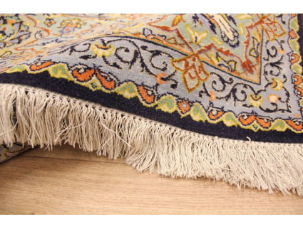 Persian carpet Kashan wool & silk 219x138 cm