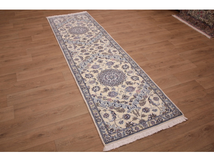 Persian carpet Nain 9la Runner with Silk 310x90 cm