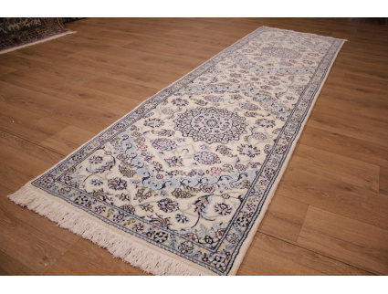 Persian carpet Nain 9la Runner with Silk 310x90 cm