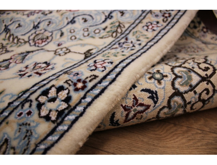 Persian carpet Nain 9la Runner with Silk 310x90 cm