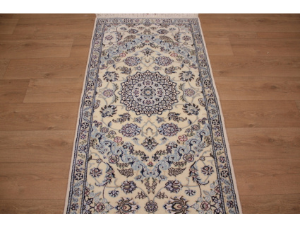 Persian carpet Nain 9la Runner with Silk 310x90 cm