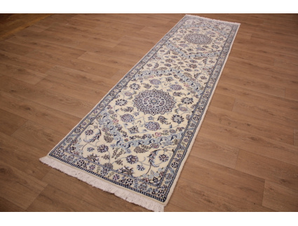 Persian carpet Nain 9la Runner with Silk 310x90 cm