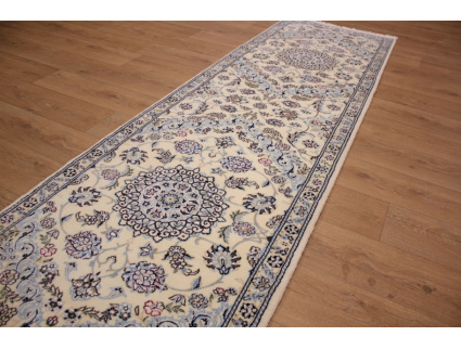 Persian carpet Nain 9la Runner with Silk 310x90 cm