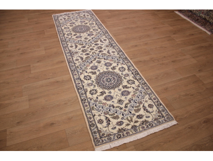 Persian carpet Nain 9la Runner with Silk 310x88 cm