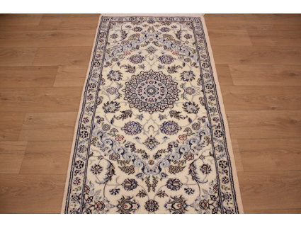 Persian carpet Nain 9la Runner with Silk 310x88 cm