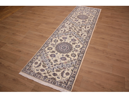 Persian carpet Nain 9la Runner with Silk 310x88 cm