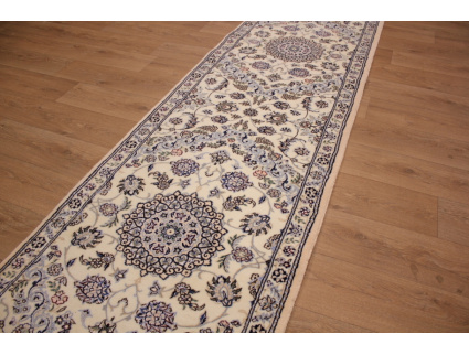 Persian carpet Nain 9la Runner with Silk 310x88 cm