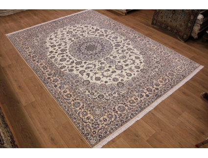 Persian carpet "Nain" 6la with Silk 360x260 cm Beige