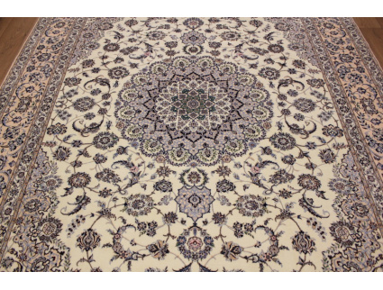 Persian carpet "Nain" 6la with Silk 360x260 cm Beige