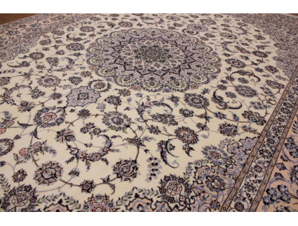 Persian carpet "Nain" 6la with Silk 360x260 cm Beige