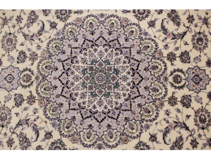 Persian carpet "Nain" 6la with Silk 360x260 cm Beige