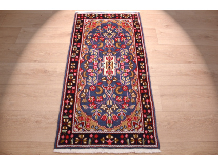 Persian carpet "Kerman" virgin wool 124x62 cm Blue