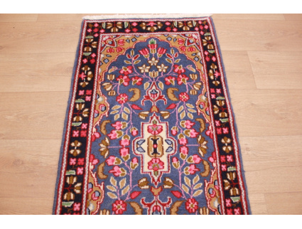 Persian carpet "Kerman" virgin wool 124x62 cm Blue