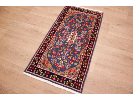 Persian carpet "Kerman" virgin wool 124x62 cm Blue