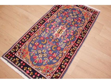 Persian carpet "Kerman" virgin wool 124x62 cm Blue