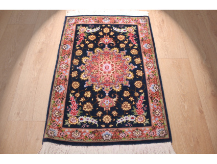 Persian carpet "Taabriz" with silk 93x67 cm Black