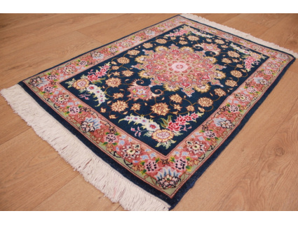 Persian carpet "Taabriz" with silk 93x67 cm Black