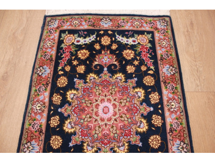 Persian carpet "Taabriz" with silk 93x67 cm Black