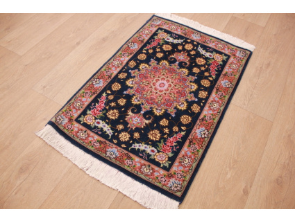 Persian carpet "Taabriz" with silk 93x67 cm Black