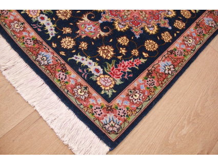 Persian carpet "Taabriz" with silk 93x67 cm Black