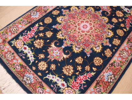 Persian carpet "Taabriz" with silk 93x67 cm Black