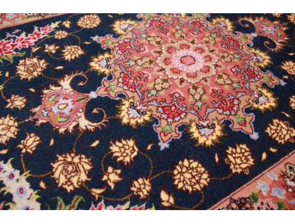 Persian carpet "Taabriz" with silk 93x67 cm Black