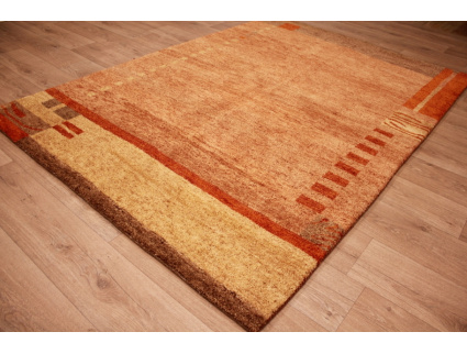 Oriental carpet "Gabbeh" pure wool 237x159 cm Brown