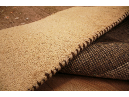 Oriental carpet "Gabbeh" pure wool 243x173 cm Beige-Brown