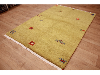 Oriental carpet "Gabbeh" pure wool 179x123 cm Pale green