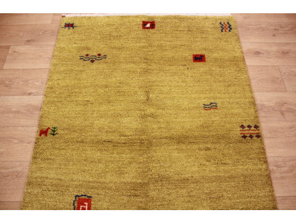 Oriental carpet "Gabbeh" pure wool 179x123 cm Pale green