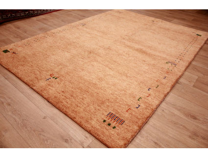 Oriental carpet "Gabbeh" pure wool 241x169 cm Beige