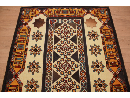 Leather carpet combination leather and carpet 231x148 cm Brown