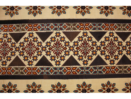 Leather carpet combination leather and carpet 231x148 cm Brown