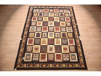 Leather carpet combination leather and carpet 280x196 cm Brown