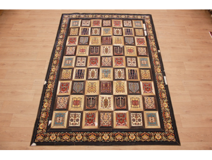 Leather carpet combination leather and carpet 280x196 cm Brown