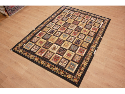 Leather carpet combination leather and carpet 280x196 cm Brown