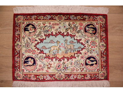 Persian carpet Ghom pure silk 80x60 cm