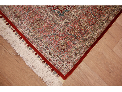 Hand-knotted chinese pure silk carpet 240x155 cm Blue