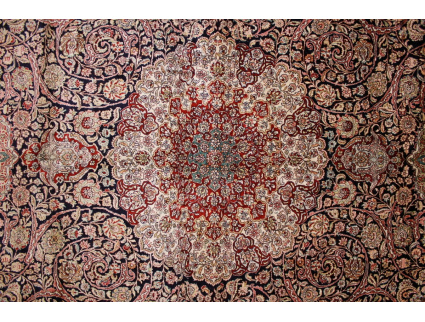 Hand-knotted chinese pure silk carpet 240x155 cm Blue