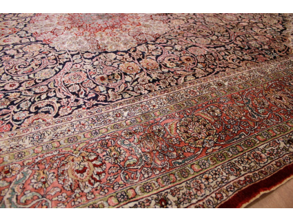 Hand-knotted chinese pure silk carpet 240x155 cm Blue