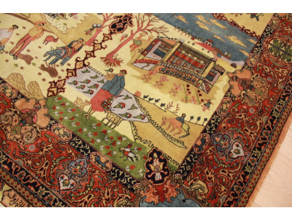 Oriental carpet  Kashan pure wool 211x154 cm