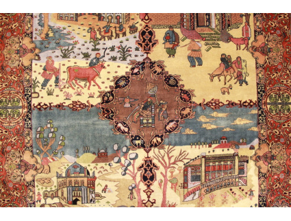 Oriental carpet  Kashan pure wool 211x154 cm