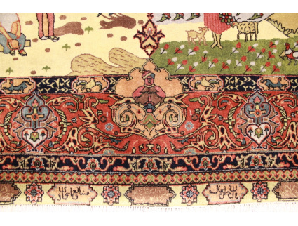 Oriental carpet  Kashan pure wool 211x154 cm