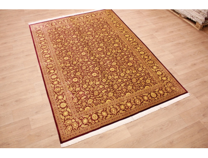 Persian carpet Qum pure Silk 294x196 cm Gold-Red