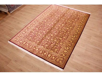 Persian carpet Qum pure Silk 294x196 cm Gold-Red