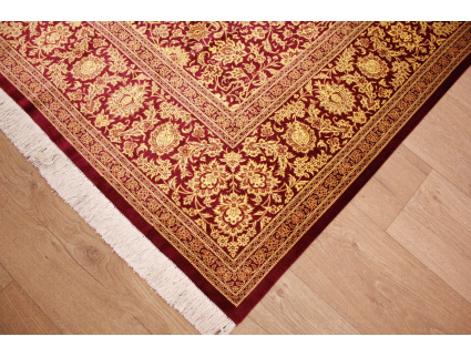 Persian carpet Qum pure Silk 294x196 cm Gold-Red